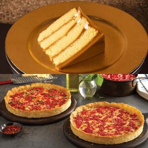 Brown Sugar Bakery Caramel Cake & 2 Lou’s Pizzas