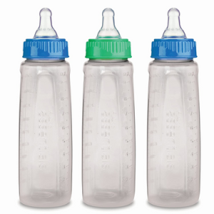 First Essentials by NUK 9 oz. Medium Flow Baby Bottles in White, 3 Pack