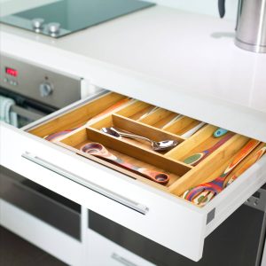 Totally Bamboo – Expandable Bamboo Flatware and Utensil Drawer Organiz