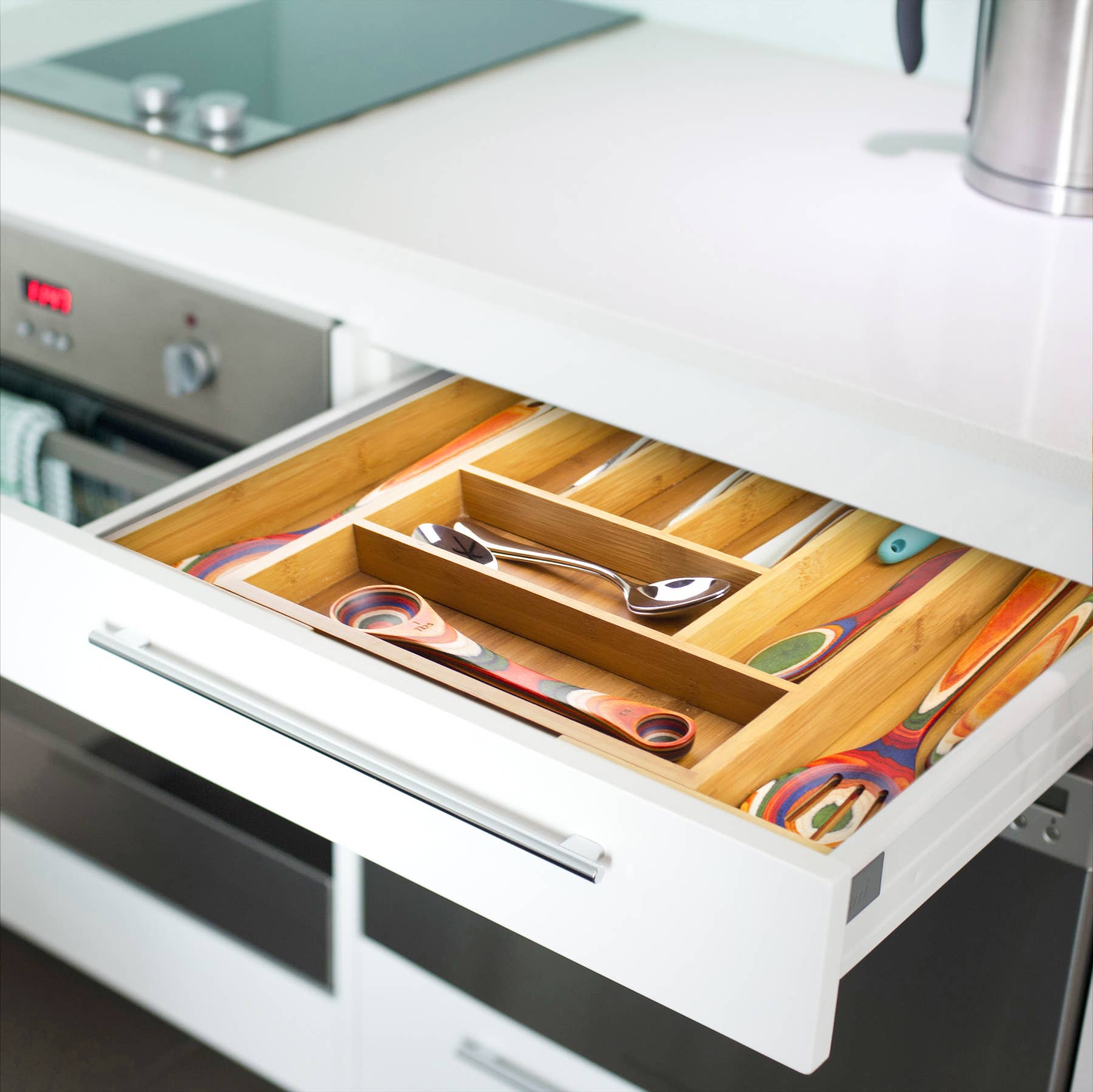 Totally Bamboo – Expandable Bamboo Flatware and Utensil Drawer Organiz