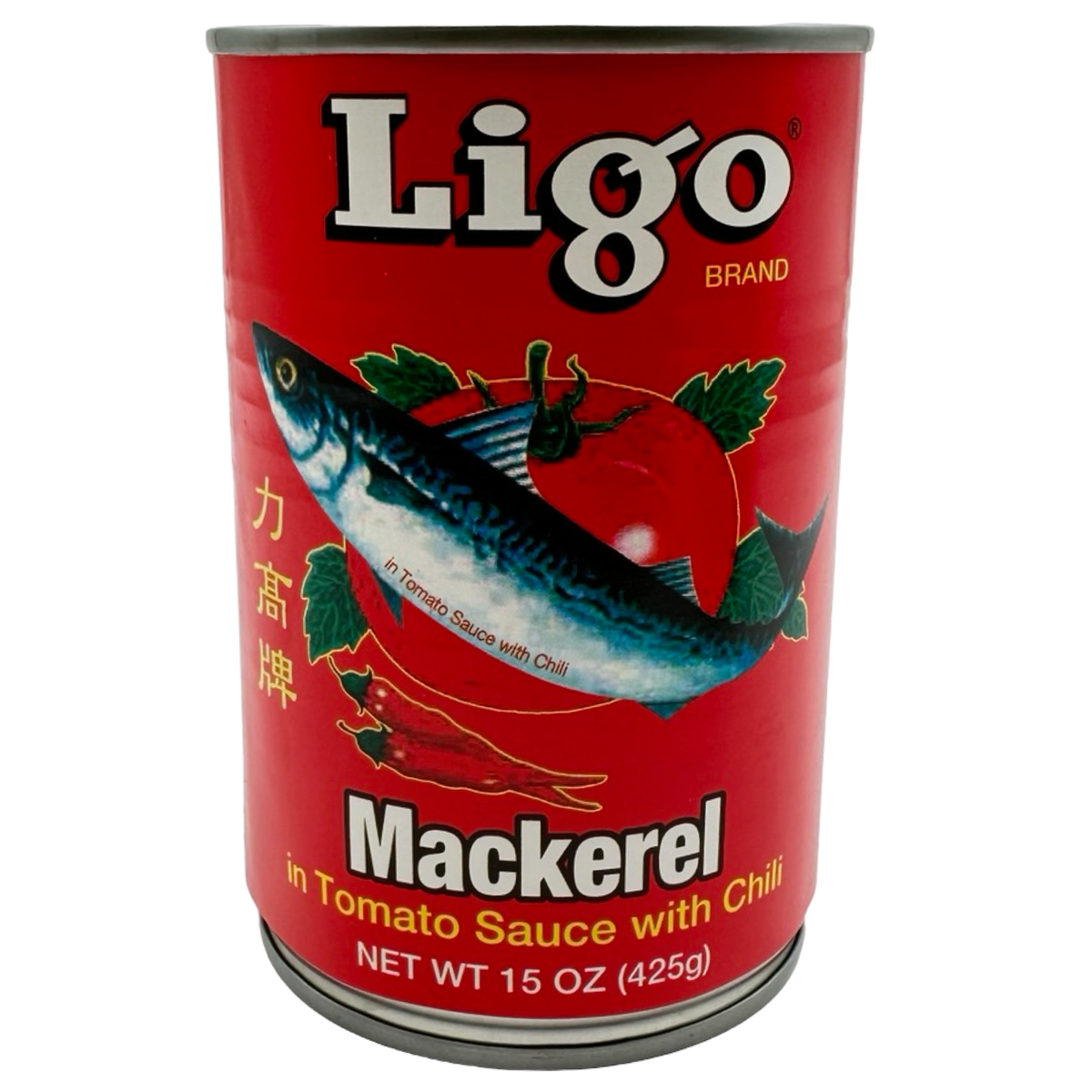 Ligo – Mackerel in Water in Tomato Sauce – with CHILI 15 OZ (RED)