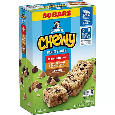 Quaker Chewy Granola Bars, Variety Pack (60 ct.)