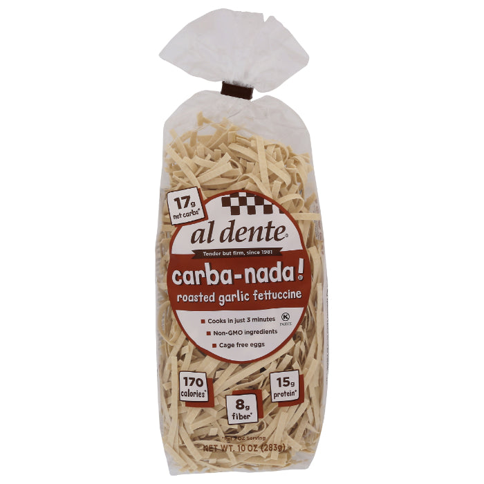 Al Dente – Fettuccine Low Carb Roasted Garlic Pasta, 10 Oz – Pack of 6