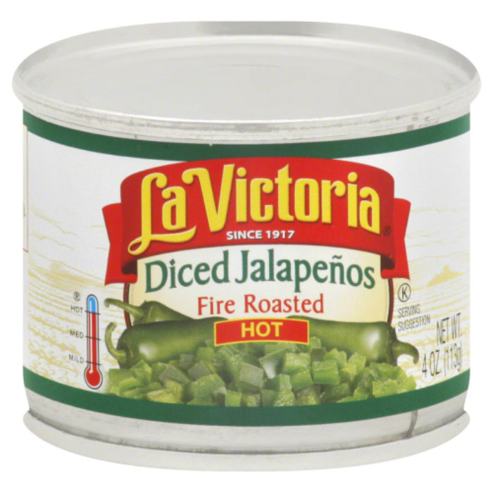 La Victoria – Diced Hot Jalapeño Peppers, 4 Oz – Pack of 24