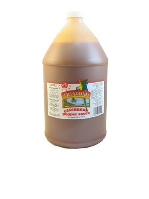 Trinidad Caribbean Medium Pepper Sauce, 1 Gallon.