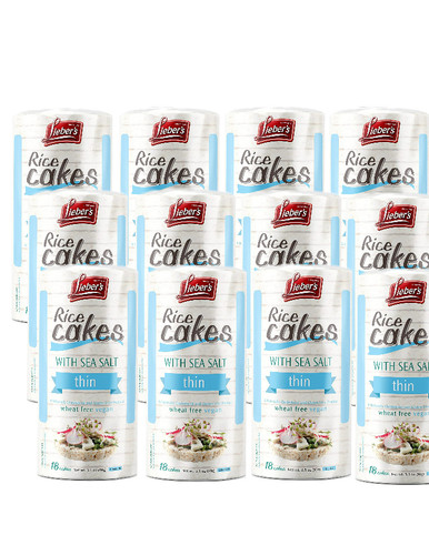 Lieber’s Thin Rice Cakes Sea Salt, 3.1 oz. (12 Pack)