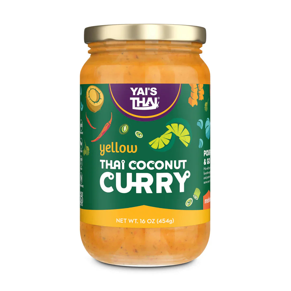 Yais Thai Sauce Thai Coconut Curry Yellow 11 Oz – Pack Of 6