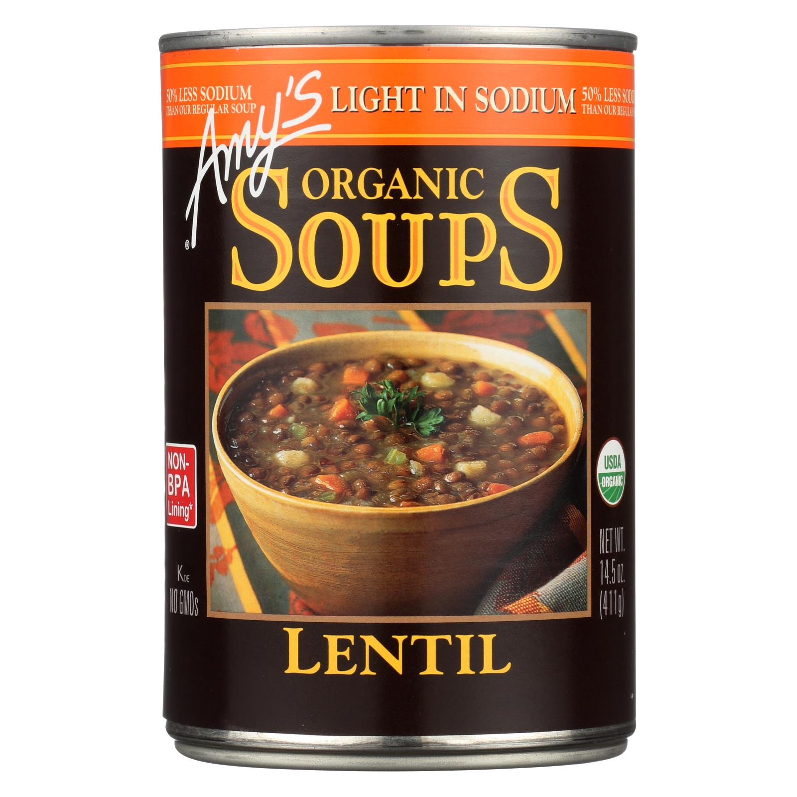 Amy’s – Organic Low Sodium Lentil Soup, 14.5 Oz | Pack Of 12