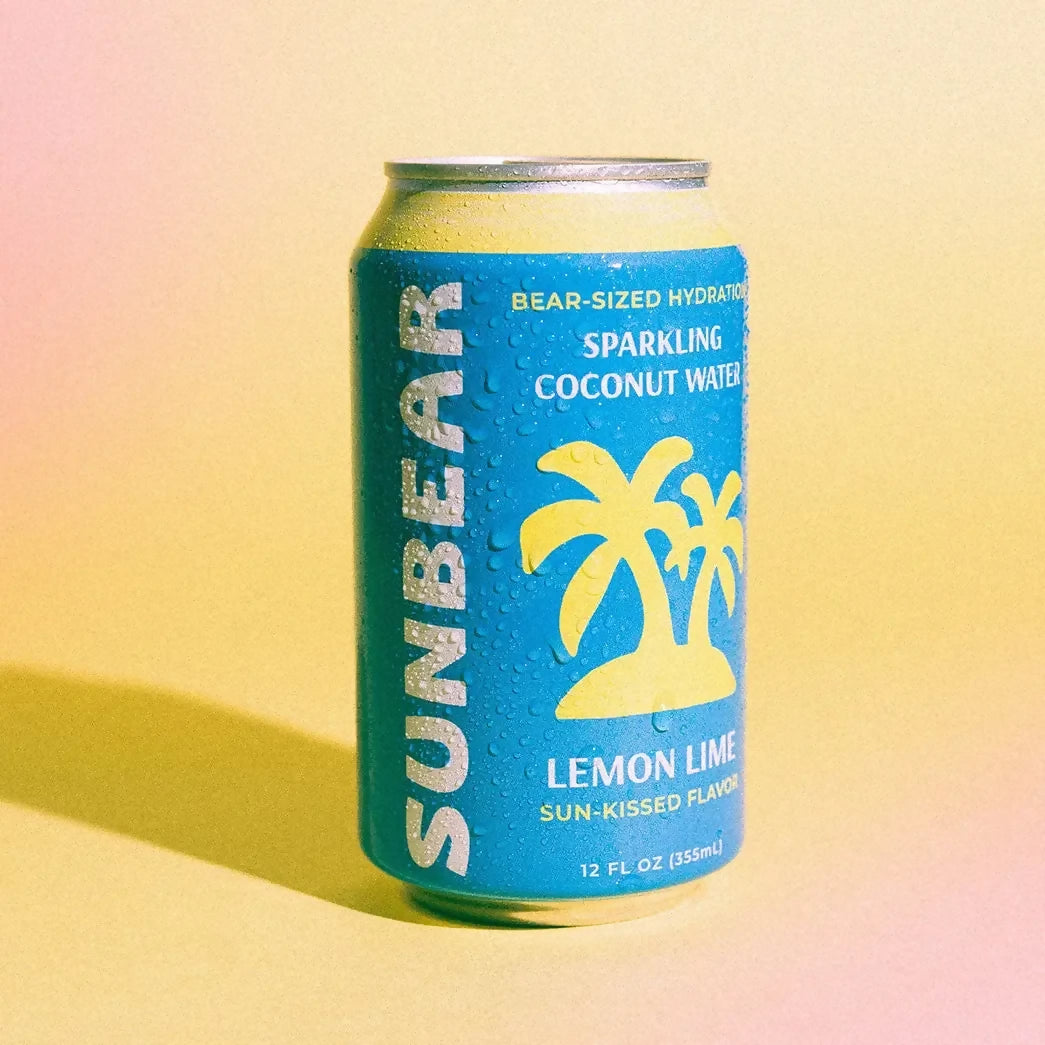 Sunbear Sparkling Coconut Water Lemon Lime Cans – 12 Cans