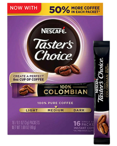 Nescafe Taster’s Choice Colombian Instant Coffee, 16 Packets