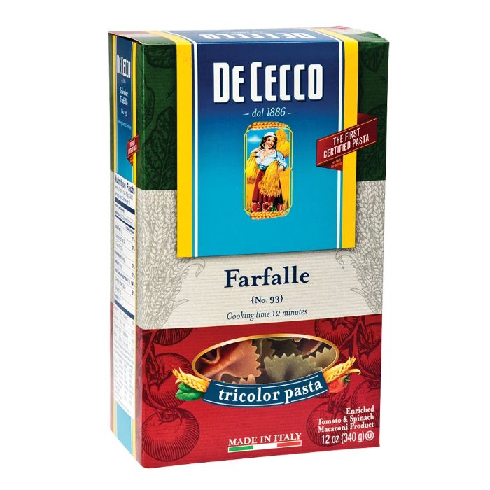 De Cecco – Farfalle Tricolor Pasta, 13.25 Oz (Pack Of 12)