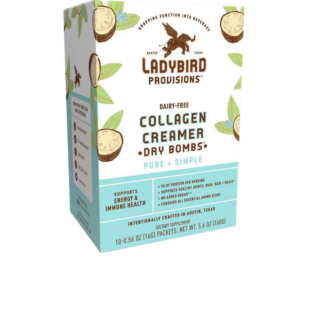 Collagen Creamer (Dairy-Free), Pure + Simple Dry Bomb Packets – 6 Boxes x 10 Packets