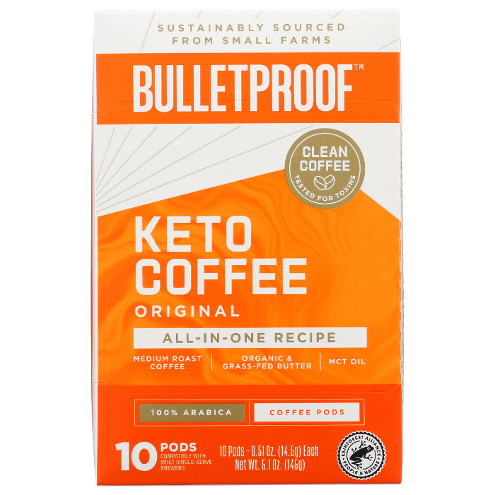 Bulletproof – Pods Keto Coffee, 10 Pack | Pack of 6