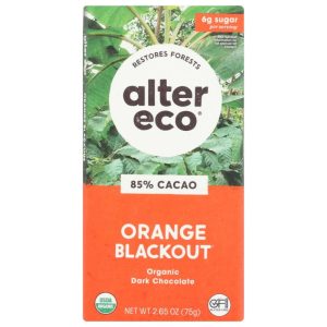 Alter Eco – Orange Blackout Dark Chocolate Bar, 2.65 Oz – Pack of 12