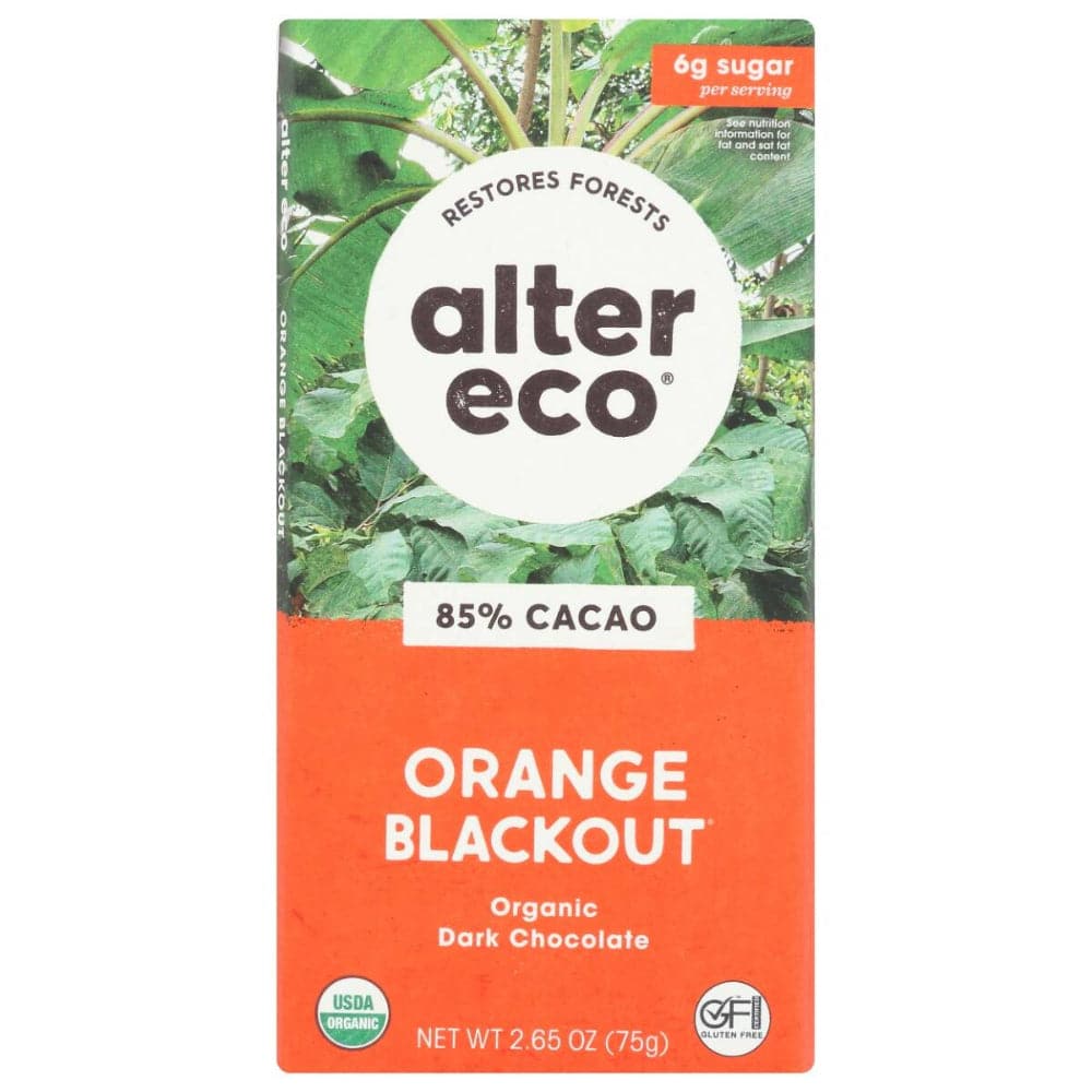 Alter Eco – Orange Blackout Dark Chocolate Bar, 2.65 Oz – Pack of 12
