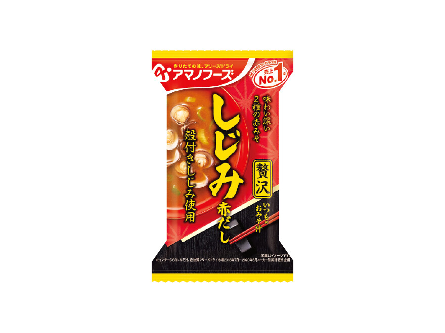 Amano Foods “Itsumo no Omisoshiru Zeitaku”, Freeze-dried Miso Soup, Small Water Clam, 1 serving