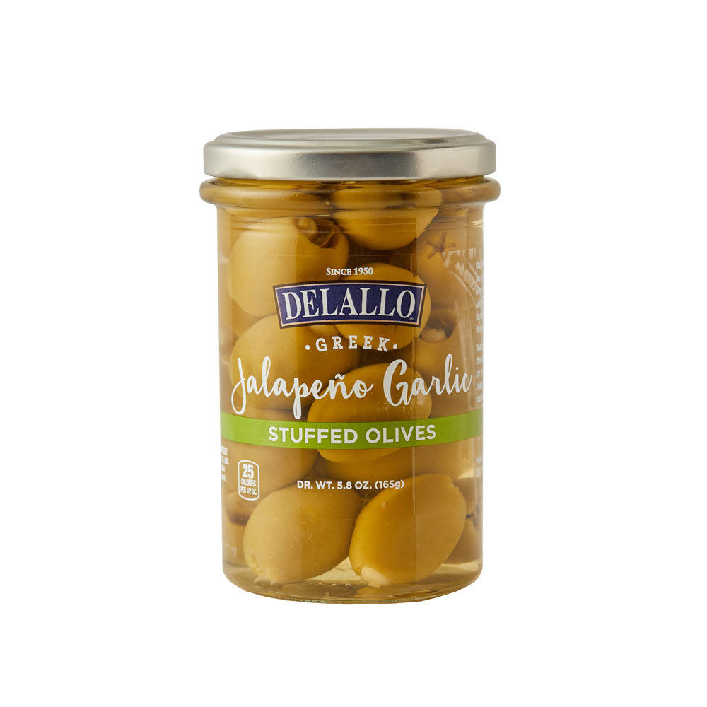 Delallo – Olives Garlic & Jalapeño Stuffed, 5 lb (Pack of 2)