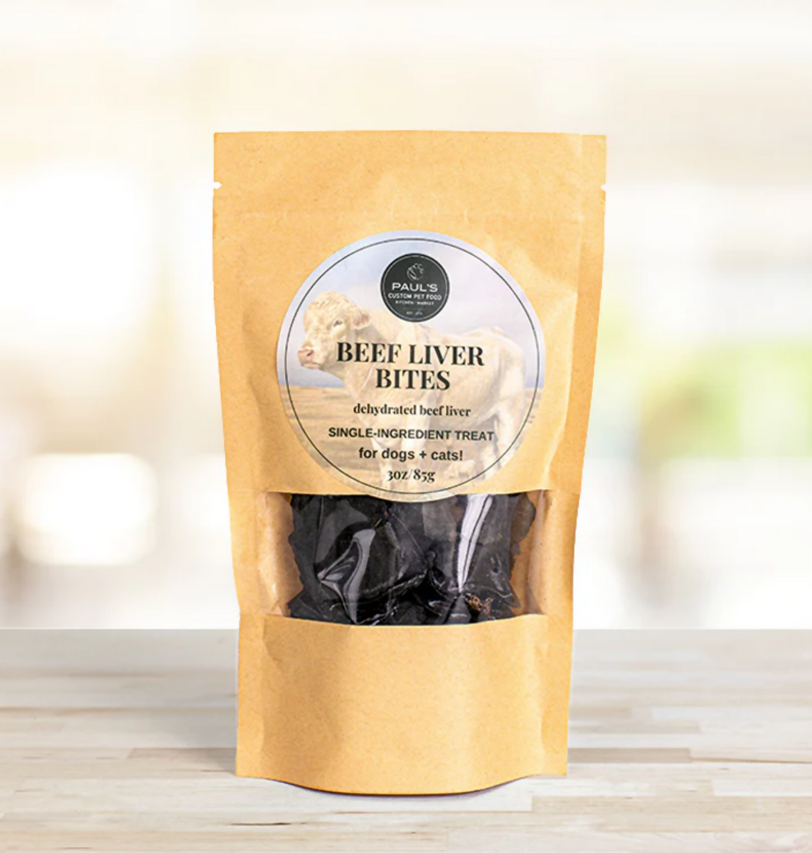 Paul’s Beef Liver Bites Bag – 18 bags x 3 oz (85g) case