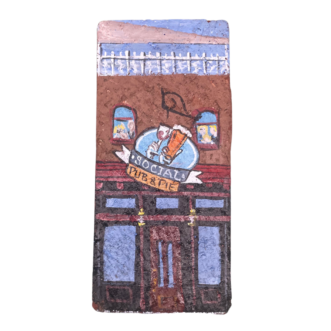 Linda Amtmann Hand Painted Brick – Social Pub & Pie