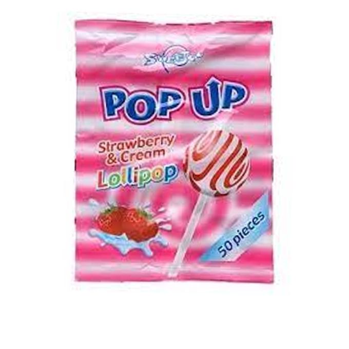 Sweetco Pop Up Strawberry Lollipop | 50 pieces