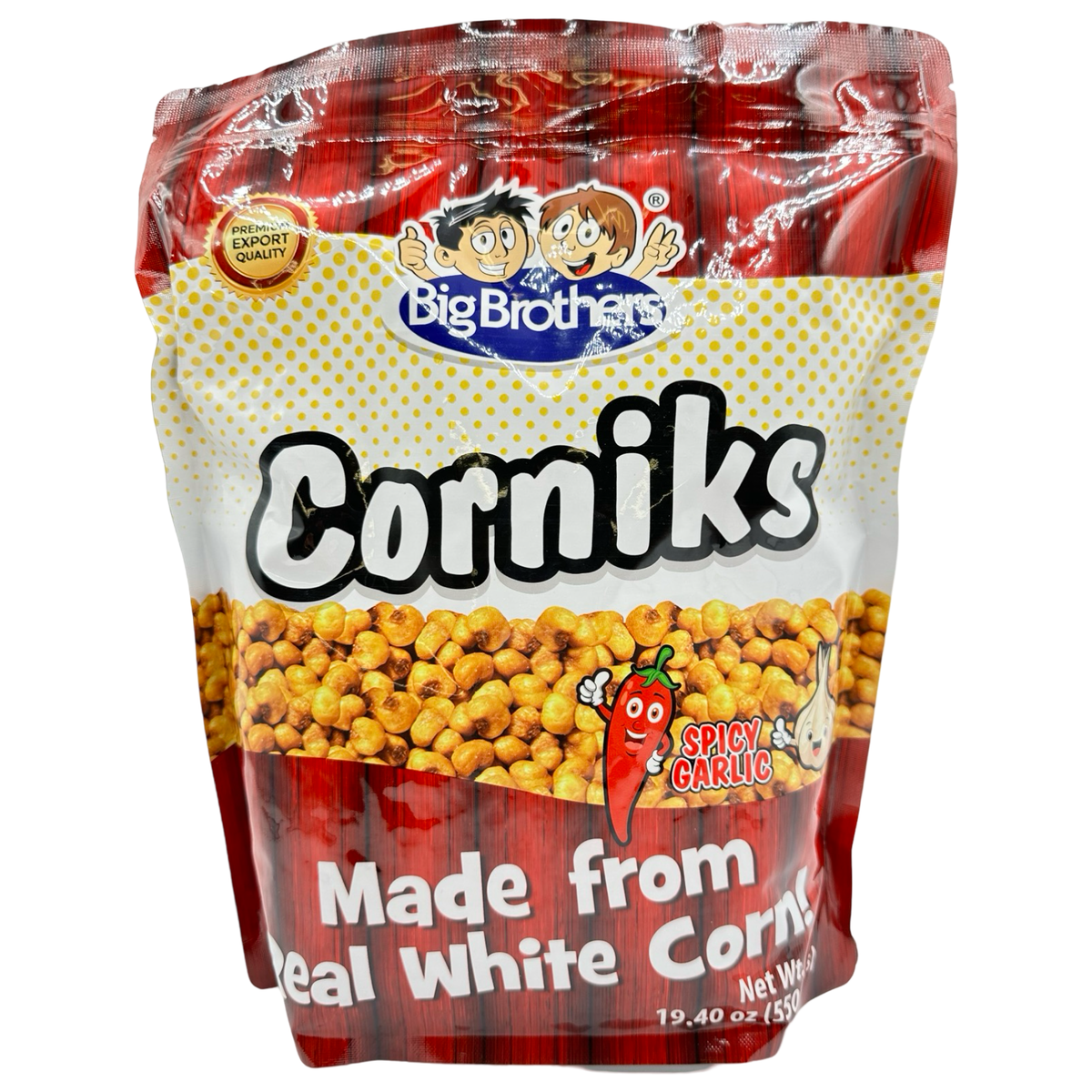 Big Brothers – Corniks – Made from Real White Corn – Spicy Garlic – 550 G