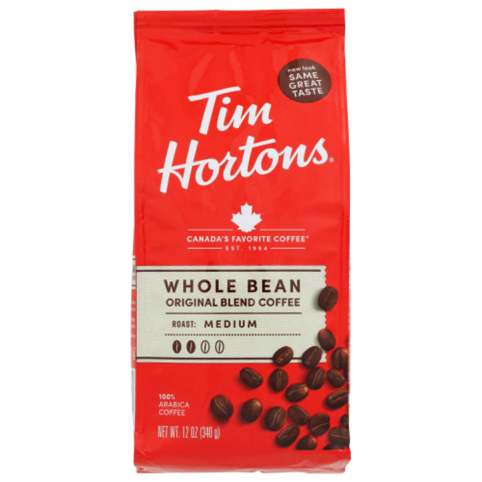 Tim Hortons – Whole Bean 100% Arabica Coffee, 12 oz | Pack of 6