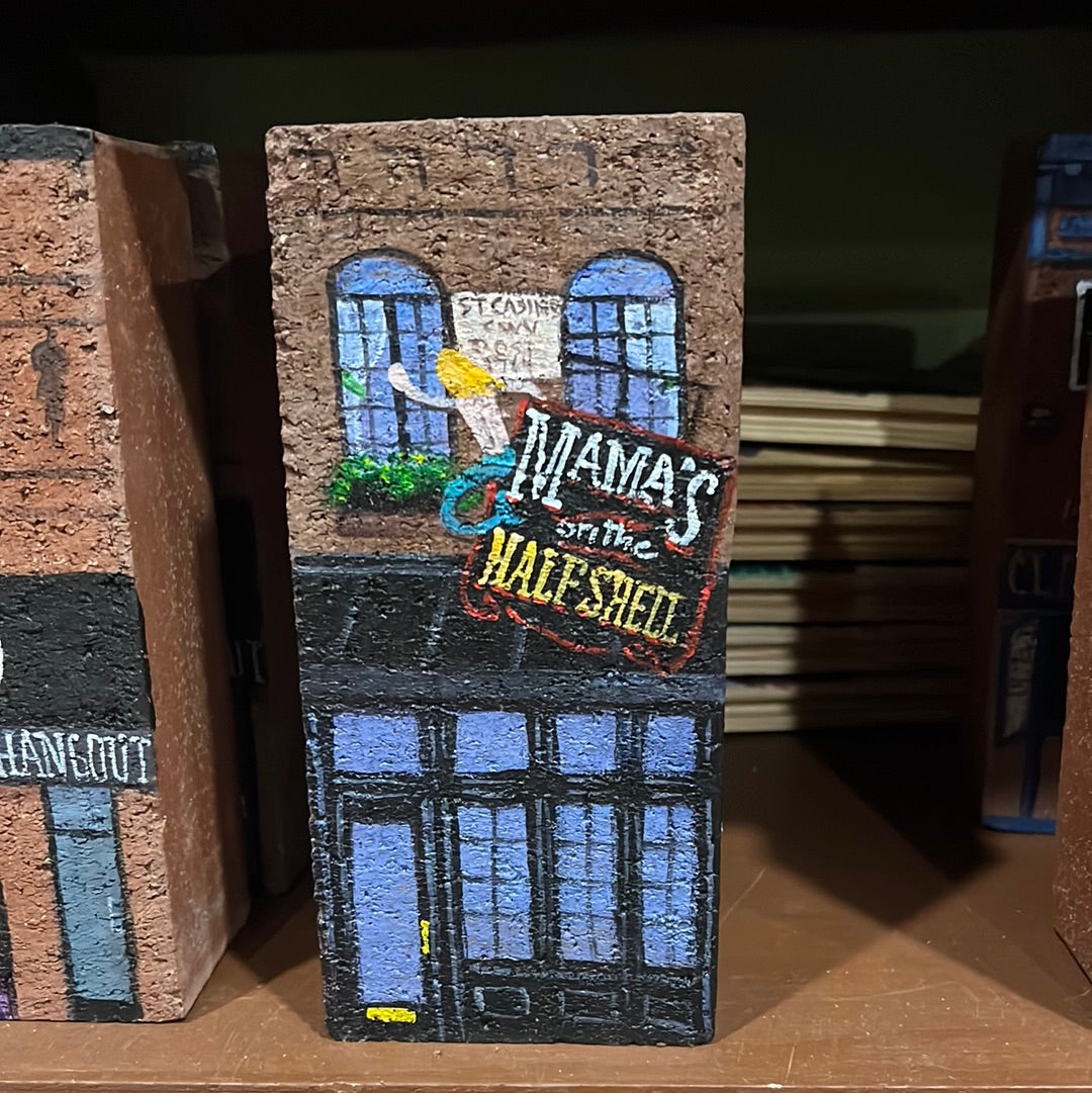 Linda Amtmann Hand Painted Brick- Mama’s On The Half Shell