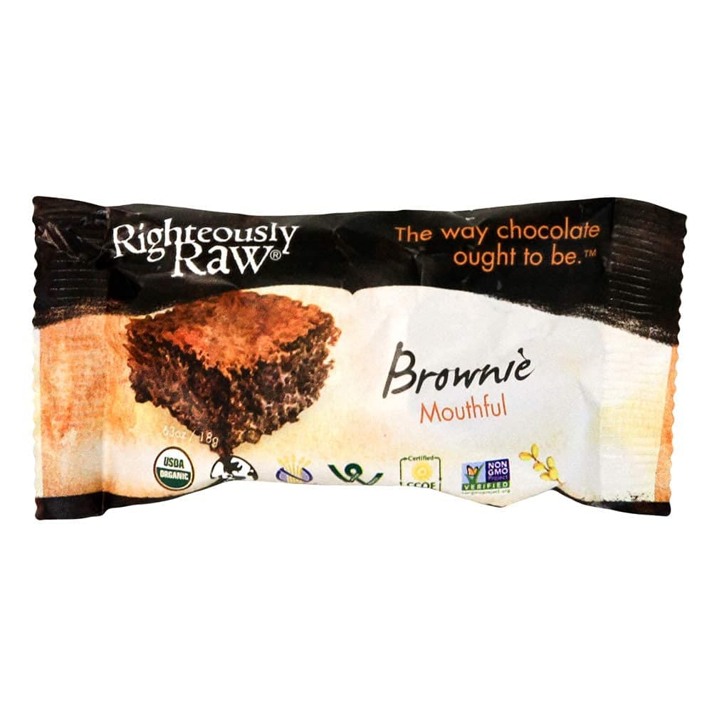 Righteously Raw – Organic Dark Chocolate Brownie Mouthfuls 18g – 12pac