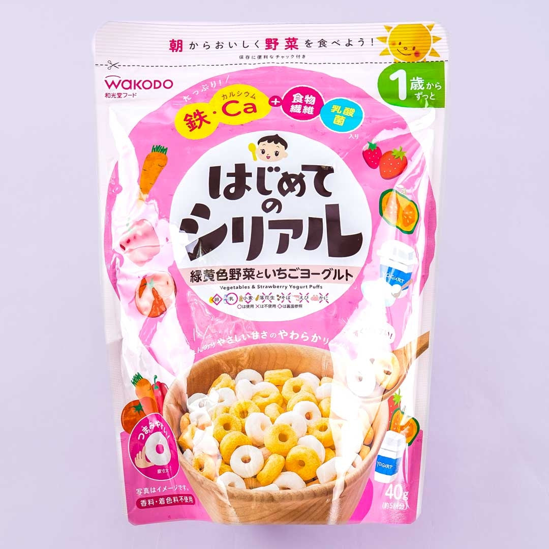 Wakodo First Cereal Baby Puffs – Vegetables & Strawberry Yogurt