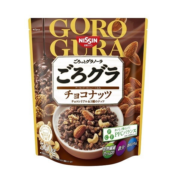 Nissin, “Goro Gura” Chocolate Granola and nuts, 360g in 1 bag