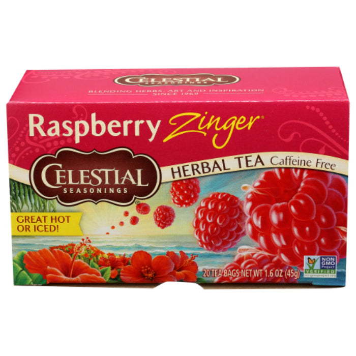 Celestial Seasonings – Herbal Tea Raspberry Zinger, 20 Bags | Pack of