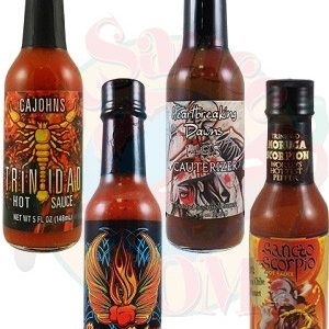 Hottest Trinidad Scorpion and Moruga Hot Sauces 4 Pack, 4/5oz.