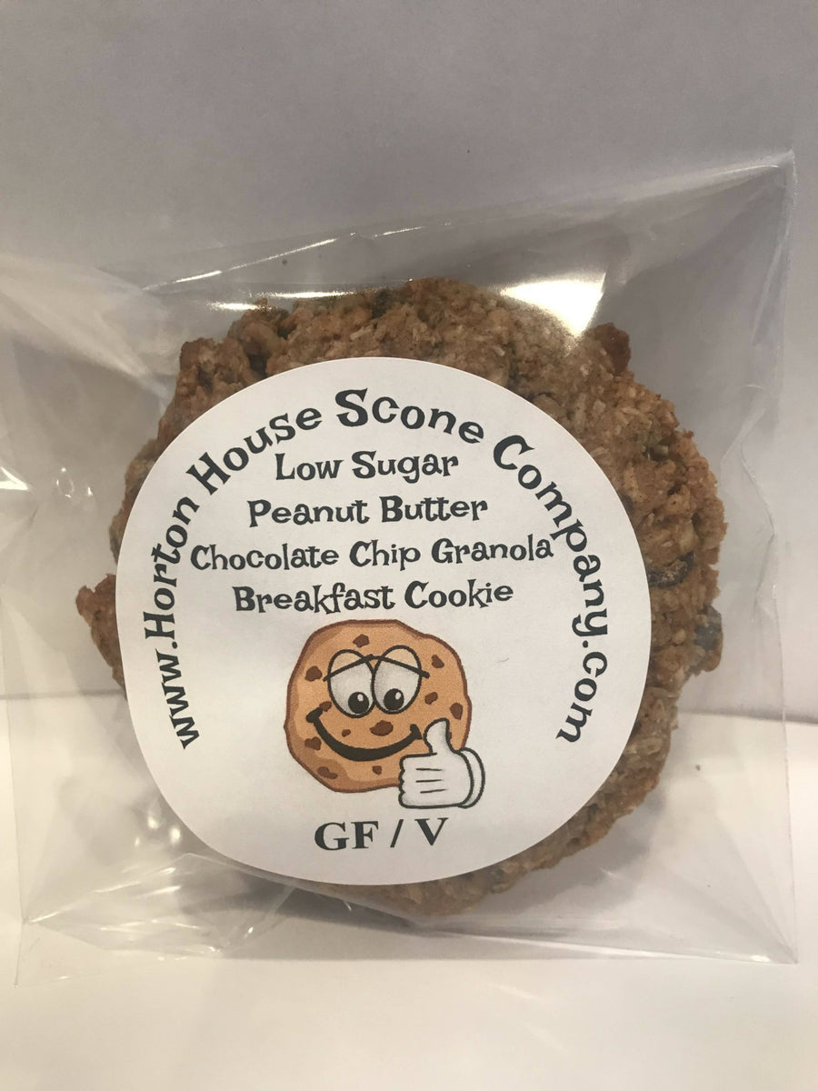 Horton House Scone GF – Peanut Butter Chocolate Chip Granola Breakfast Cookie (low sugar) Case – 12 Pieces
