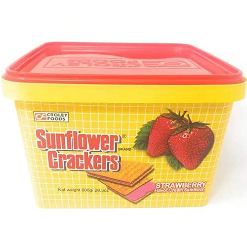 Sunflower Crackers – Strawberry in Plastic Can – 800 G