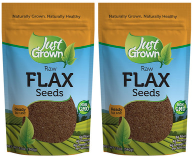 Just Grown Raw Flax Seeds, 12 oz. (Pack of 2)