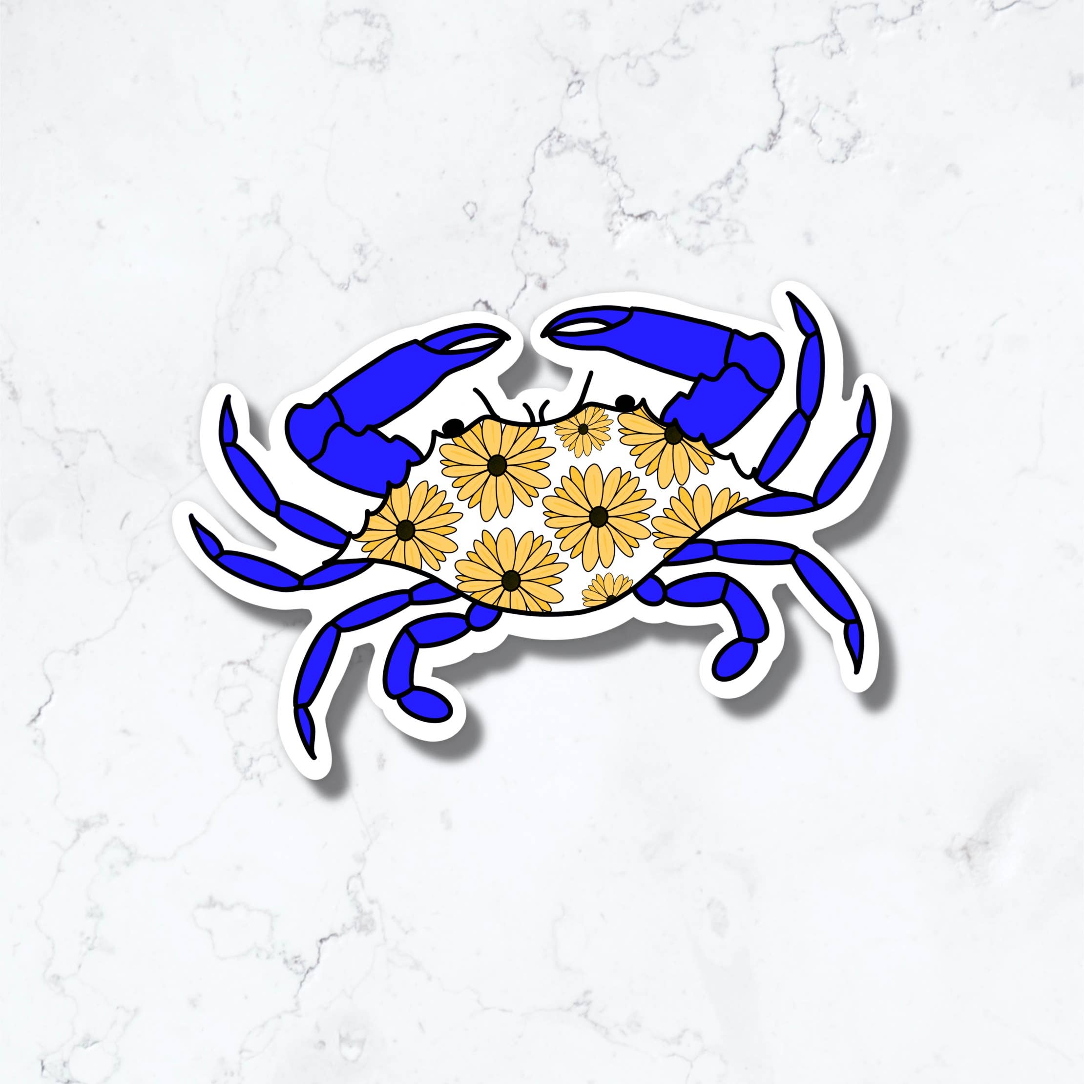 Jami Creates – Blue Maryland Crab Black Eyed Susan Flower Sticker