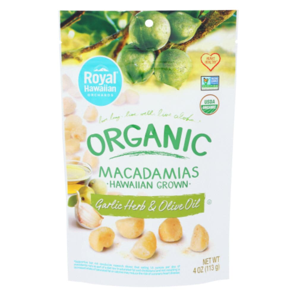 Royal Hawaiian – Orchards Organic Garlic Herb & Olive Oil Macadamias
