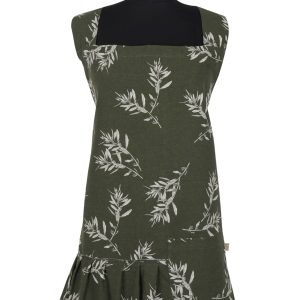 Raine & Humble – Apron Ruffled Pinafore Olives Green