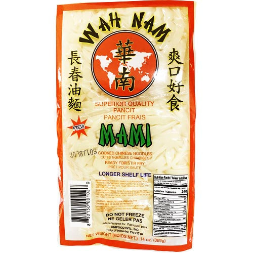Wah Nam – Fresh Mami – Superior Quality Pancit – Cooked Chinese Noodles- Ready for Stir Fry -14 OZ