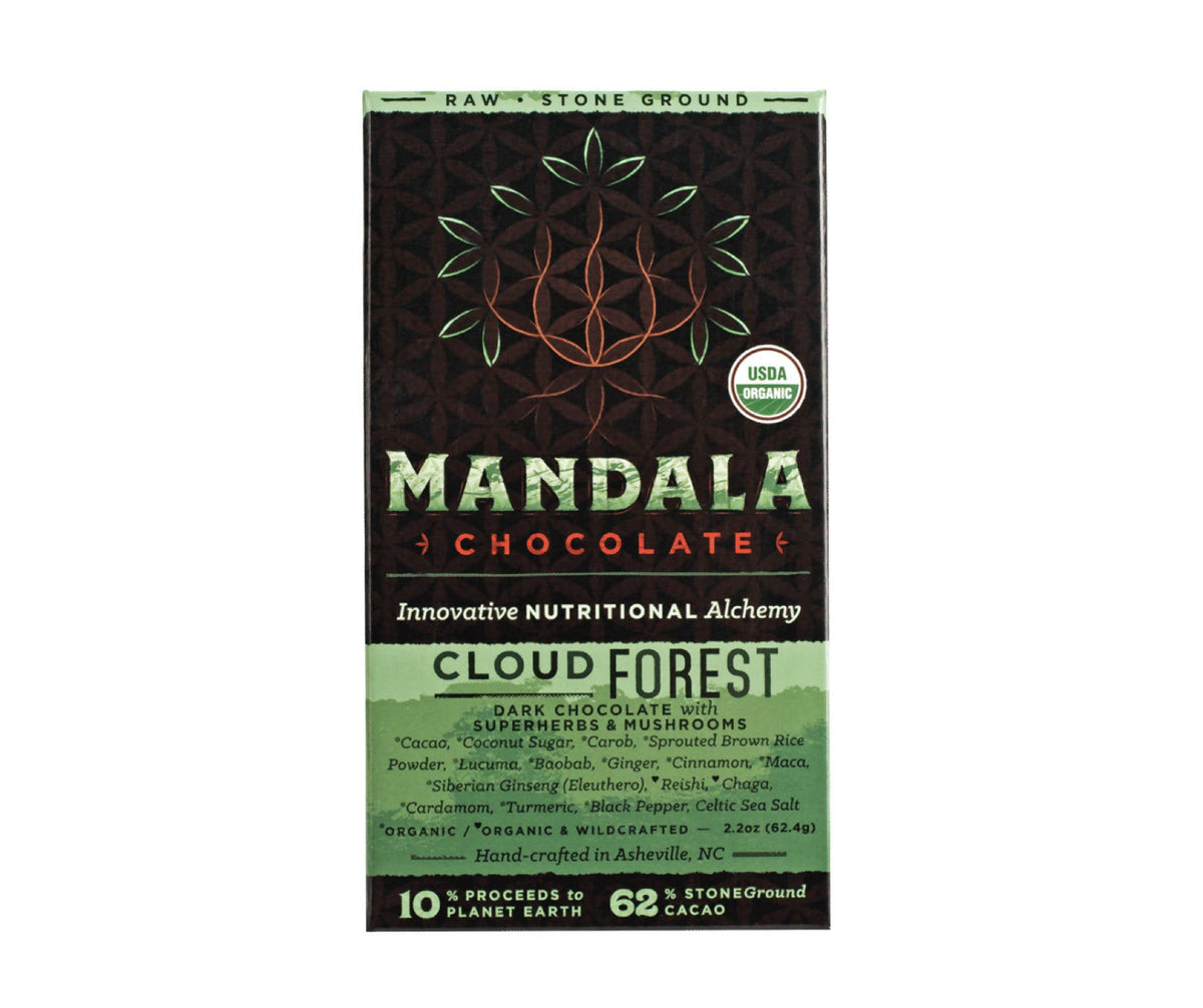 Organic Raw 62% Cacao Cloud Forest Chocolate Bar – 6 x 2.2oz