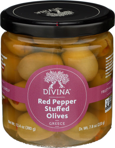 Divina – Olive Atho Stuffed Red Pepper, 7.8 Oz (Pack of 6)