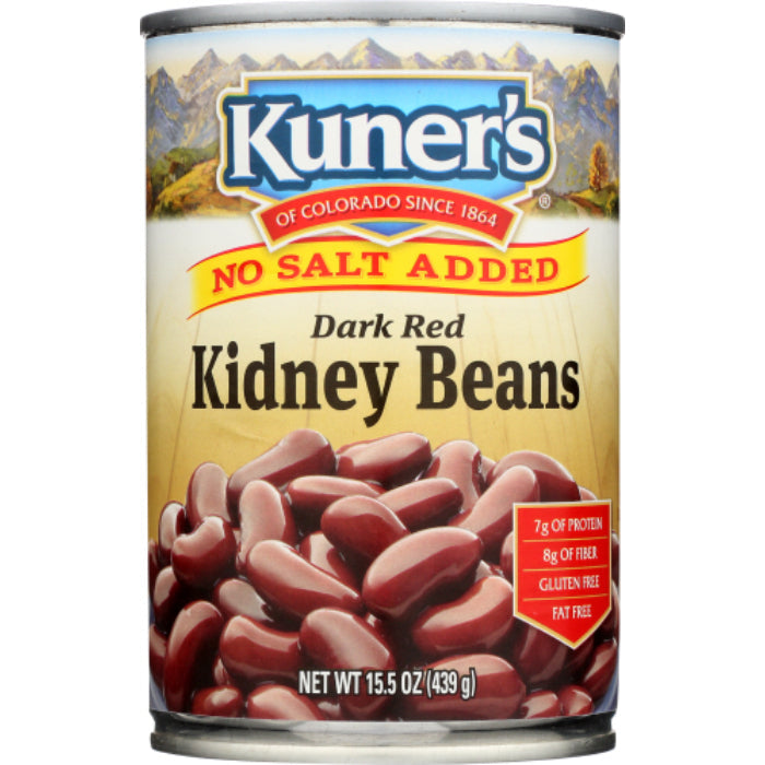Kuner’s – Red Kidney Beans, No Salt, 15 Oz | Pack of 12