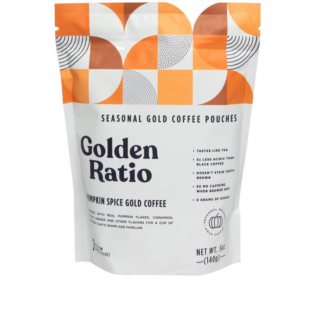 Pumpkin Spice Gold Coffee Seasonal, Low Acid – 6 Bags x 7 Pouches