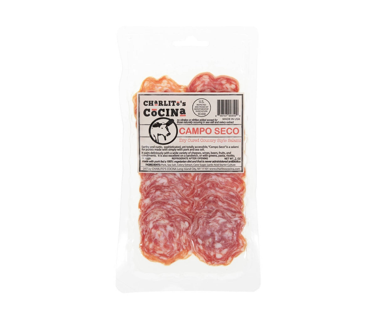 Charlito’s Cocina Campo Seco – Dry Cured Country-Style Salamis (Presliced) – 15 x 3oz