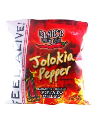 Blair’s Death Rain Jolokia Pepper Cauldron Cooked Potato Chips, 3oz.
