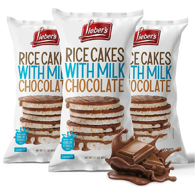 Lieber’s Milk Chocolate Covered Rice Cakes, 3.1 oz (Pack of 3)