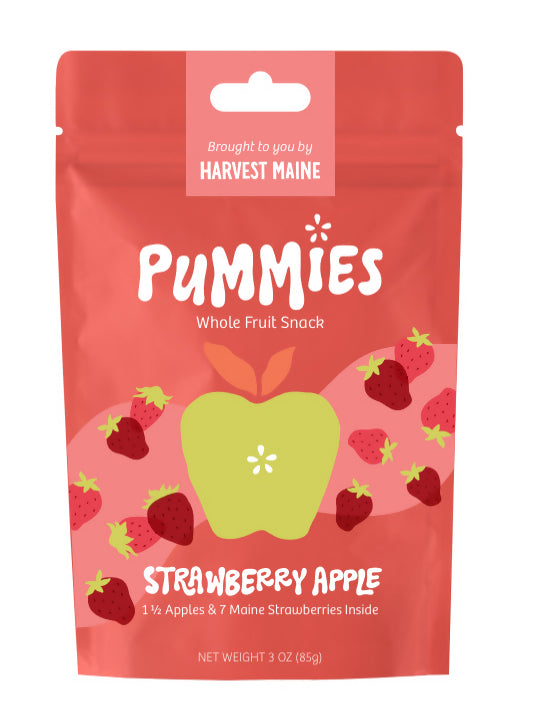 Harvest Maine Strawberry Apple Pummies Fruit Bites Bag, Upcycled – 8 bags x 3oz case