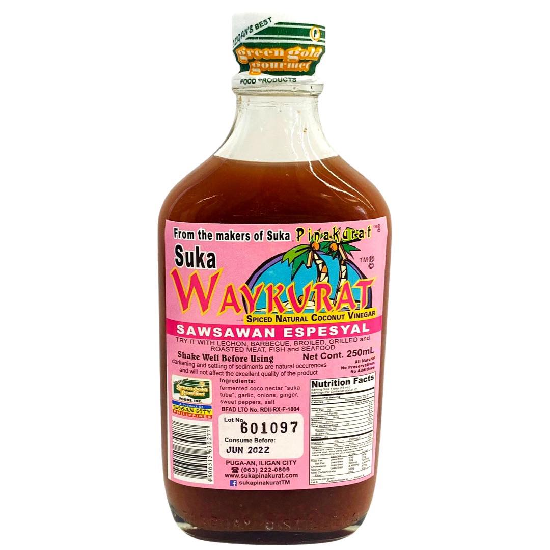 Suka Waykurat – Spiced Natural Coconut Vinegar – Sawsawan Espesyal – 250 ML