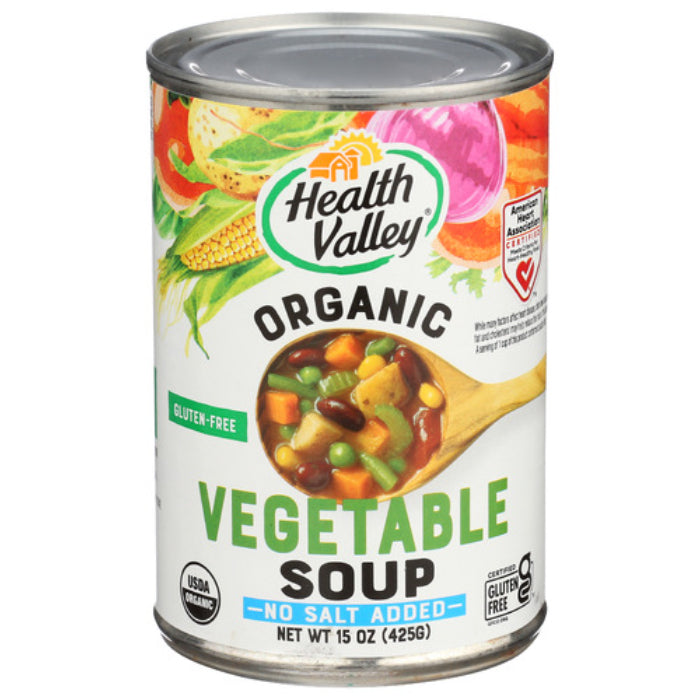 Health Valley – Soup Vegetable No Salt Added Organic, 15 Oz | Pack of
