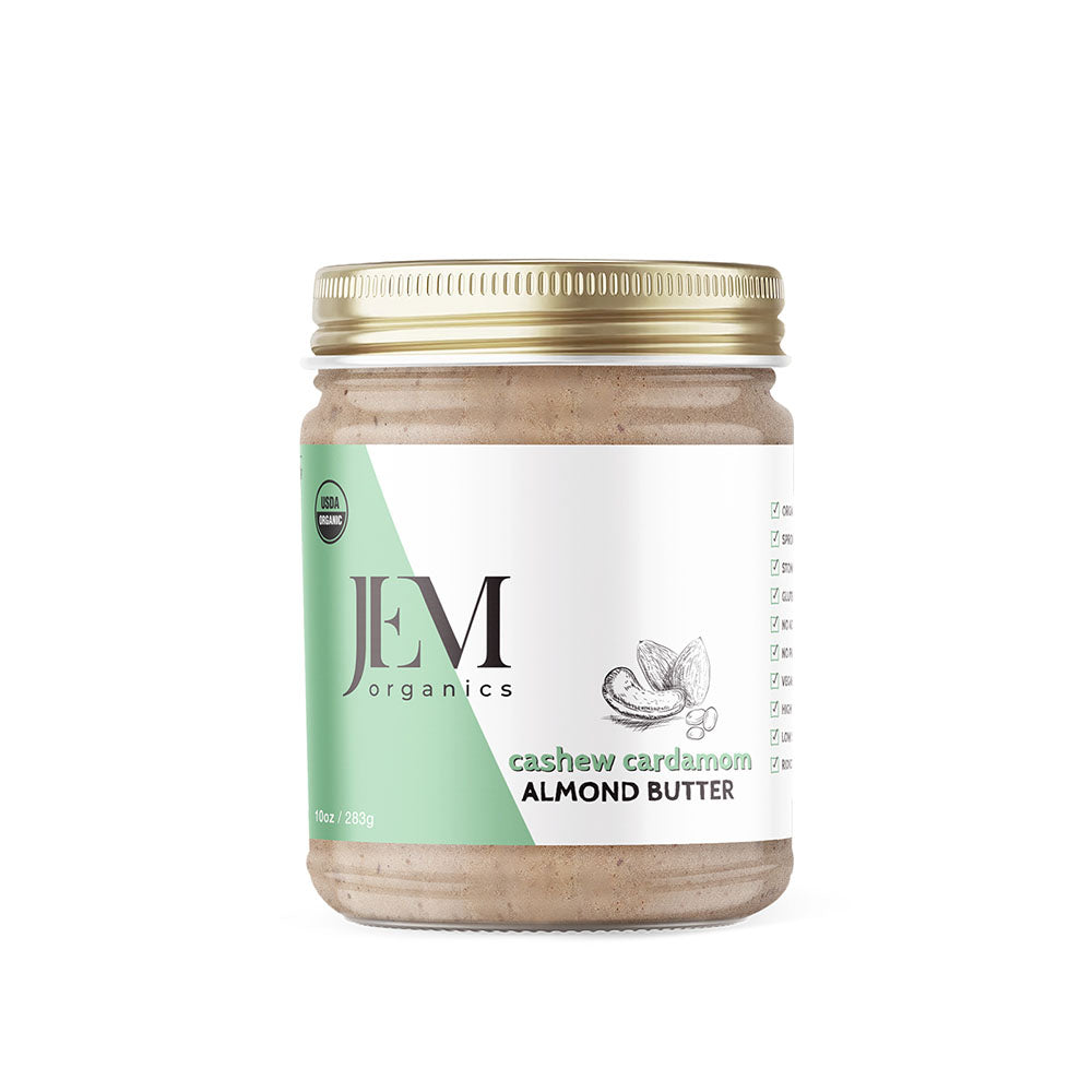 JEM Organics Cashew Cardamom Almond Butter – Medium 6 pack